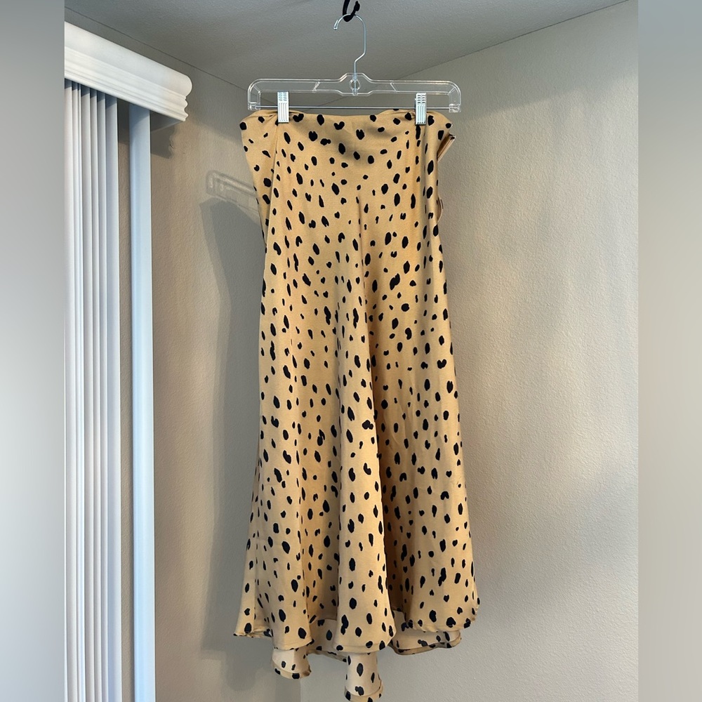 Silk Midi Spotted Skirt